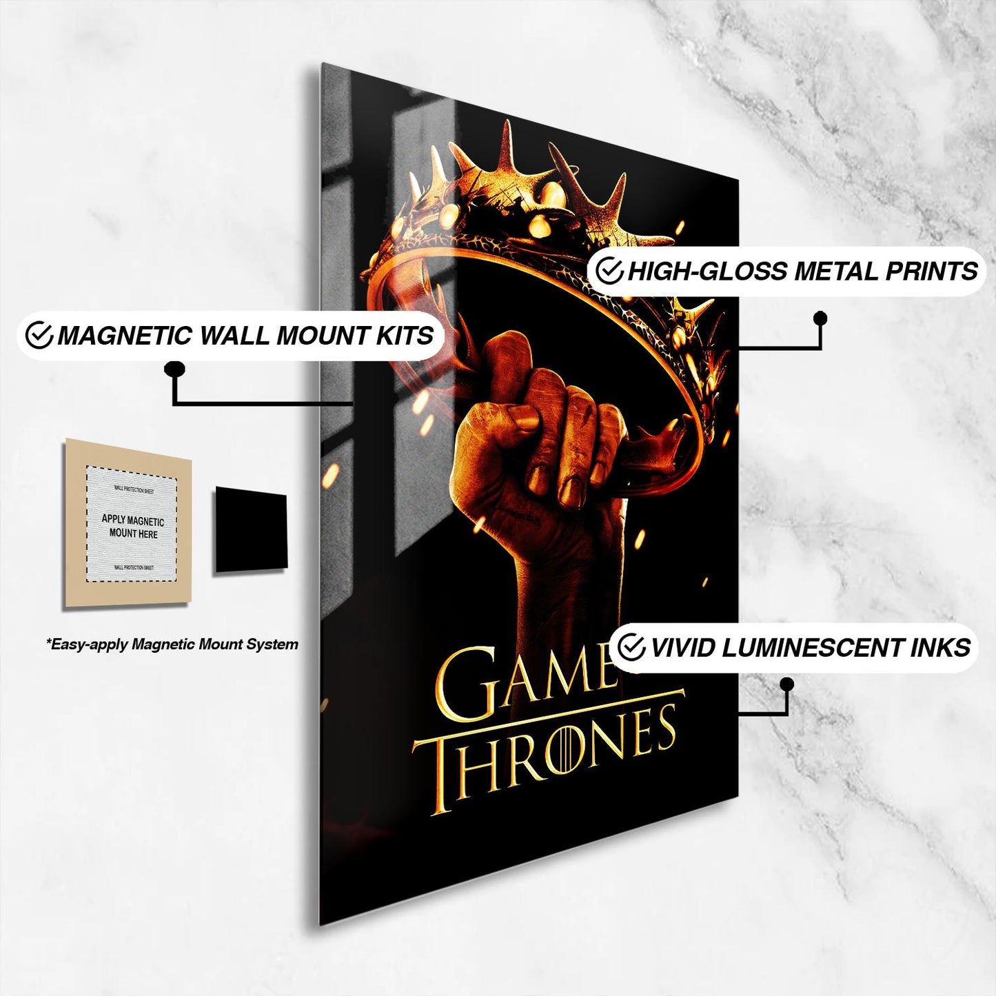 Flex Designs Metal Poster Game of Thrones Cover 16 x 24" Home Goods - TV Show 2011 TV Show Metal Poster