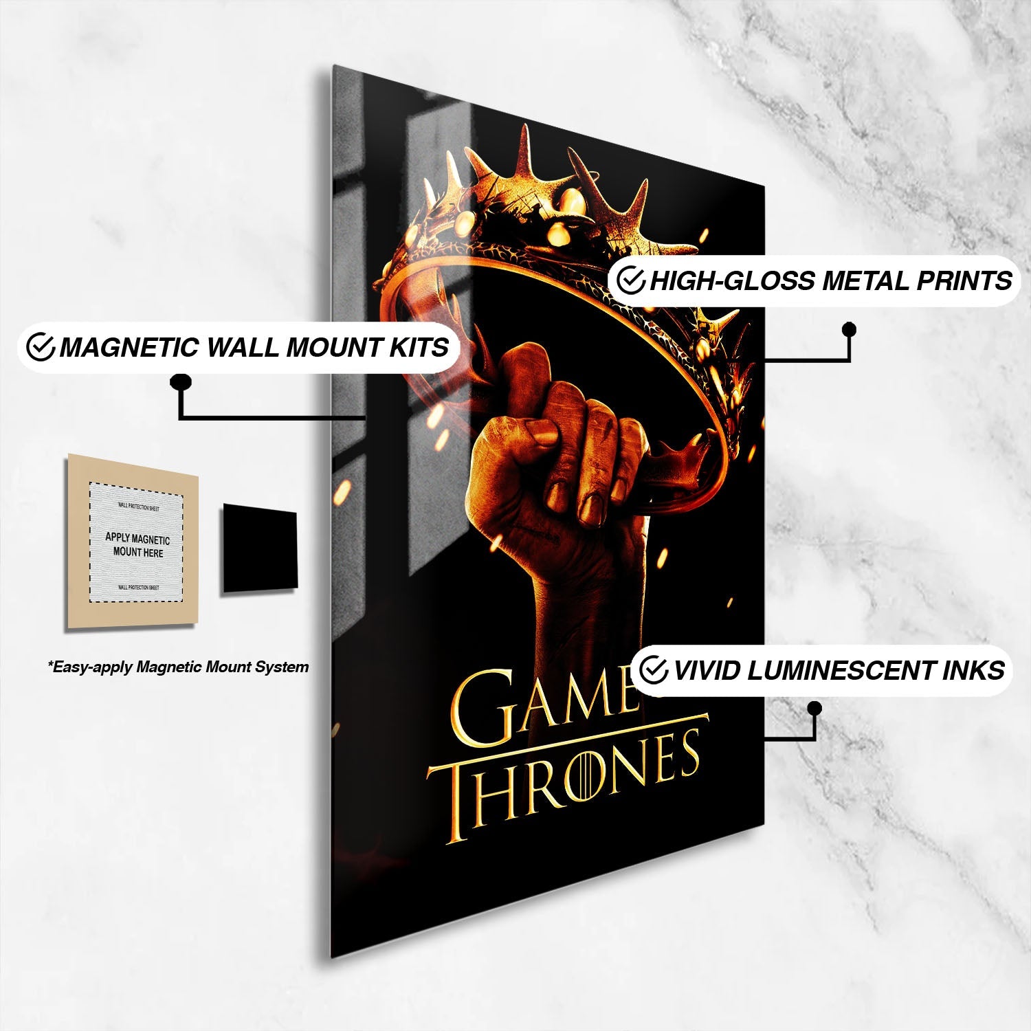 Flex Designs Metal Poster Game of Thrones Cover 16 x 24" Home Goods - TV Show 2011 TV Show Metal Poster