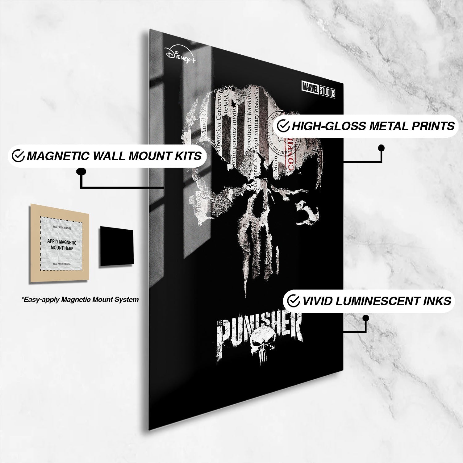 Flex Designs Metal Poster Marvels The Punisher 16 x 24" Home Goods - TV Show 2017 TV Show Metal Poster