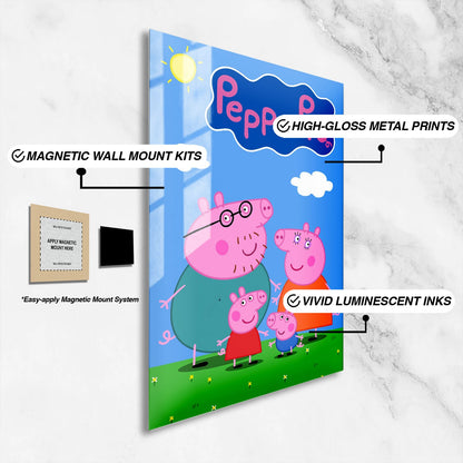 Flex Designs Metal Poster Peppa Pig 16 x 24" Home Goods - TV Show 2004 TV Show Metal Poster