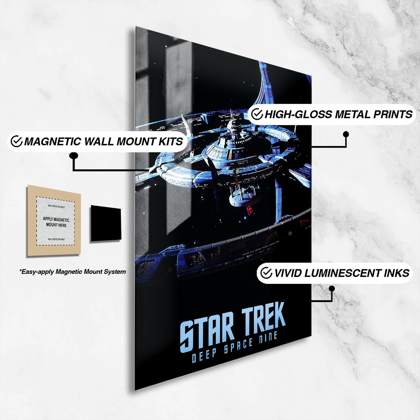Flex Designs Metal Poster Star Trek Deep Space Nine 16 x 24" Home Goods - TV Show 1993 TV Show Metal Poster