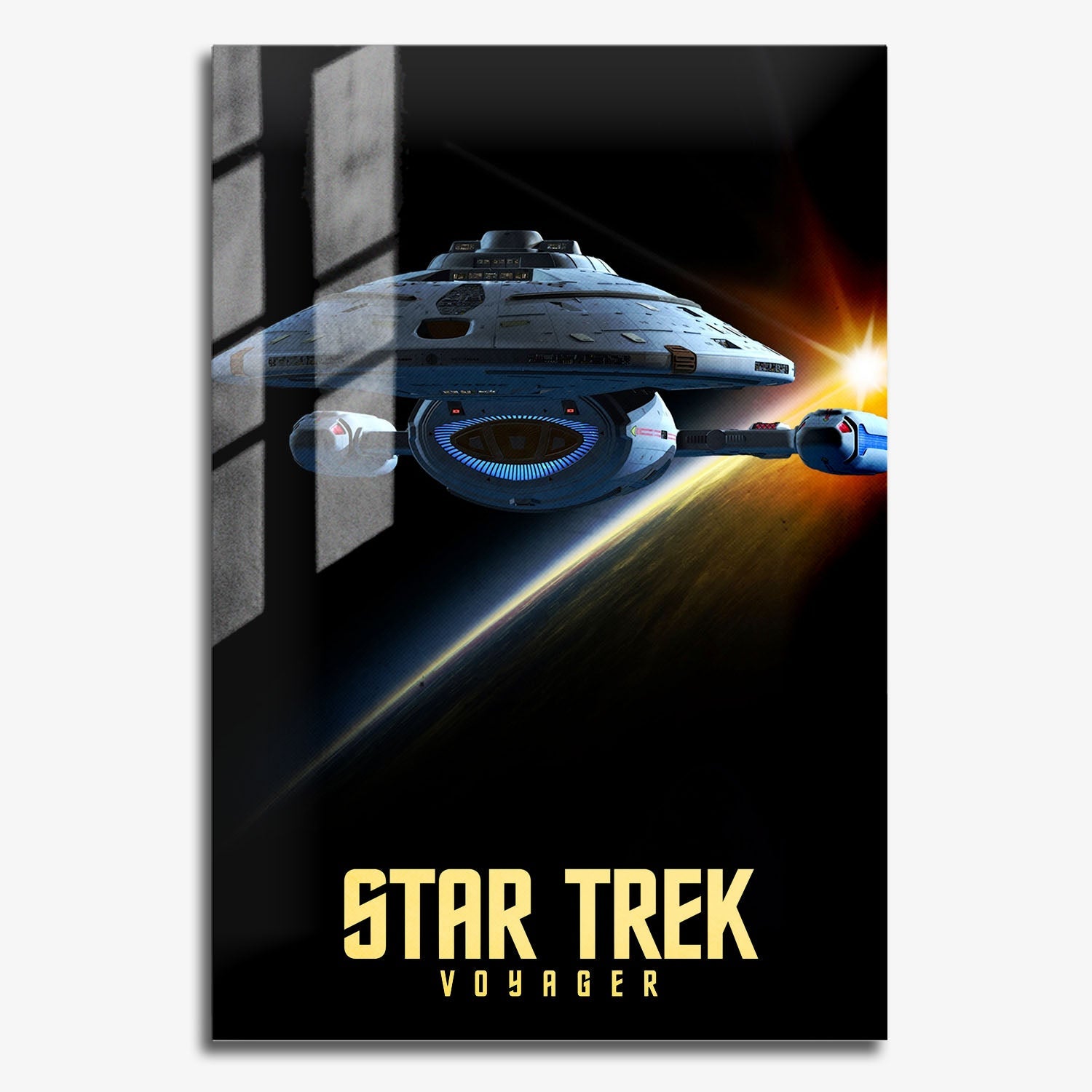 Flex Designs Metal Poster Star Trek Voyager 11 x 17" Home Goods - TV Show 1995 TV Show Metal Poster