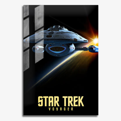 Flex Designs Metal Poster Star Trek Voyager 11 x 17" Home Goods - TV Show 1995 TV Show Metal Poster