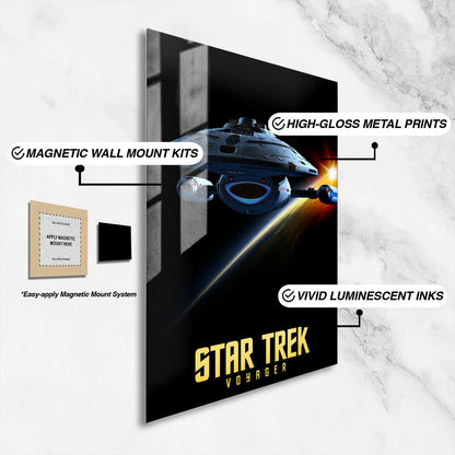 Flex Designs Metal Poster Star Trek Voyager 16 x 24" Home Goods - TV Show 1995 TV Show Metal Poster