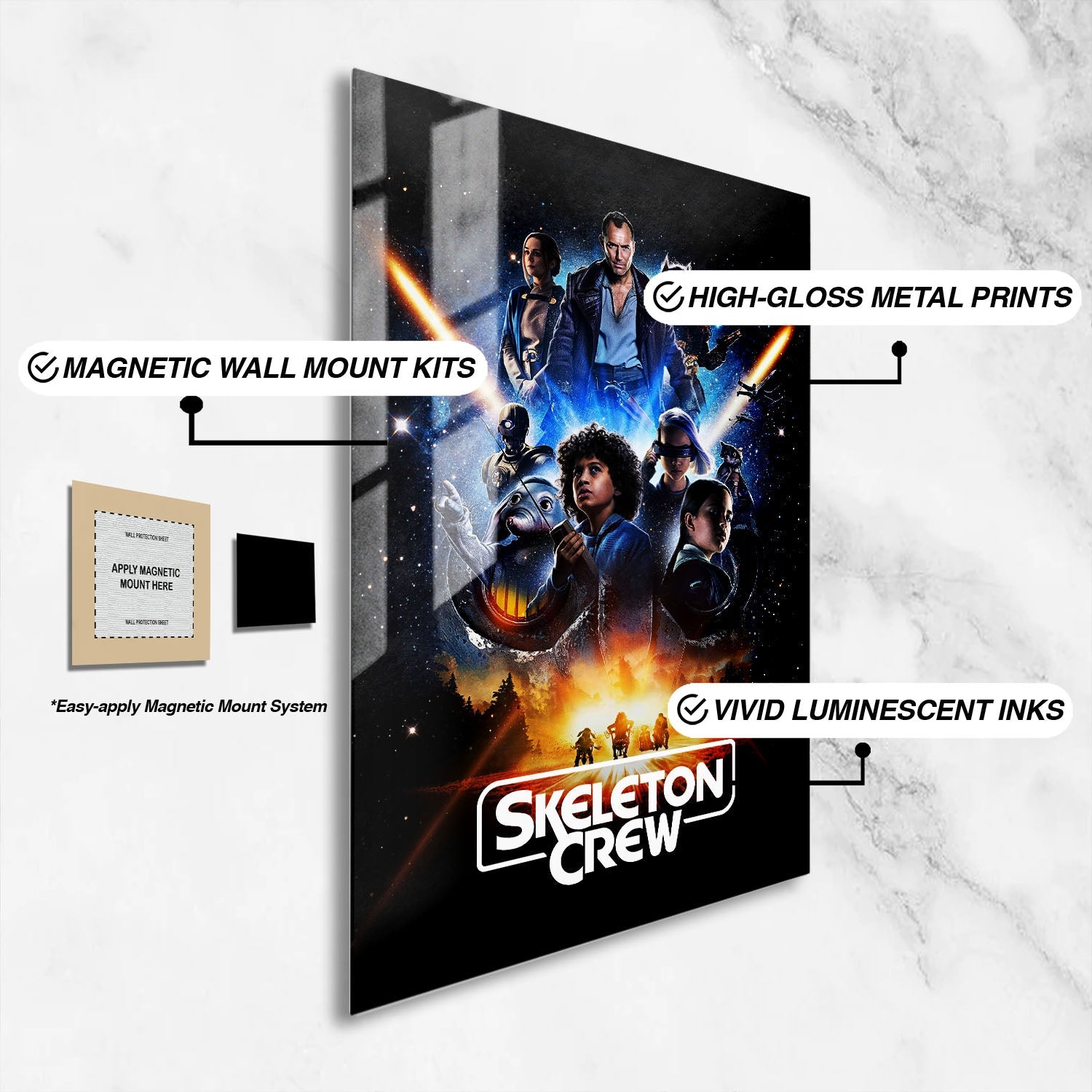 Flex Designs Metal Poster Star Wars Skeleton Crew 16 x 24" Home Goods - TV Show 2025 TV Show Metal Poster