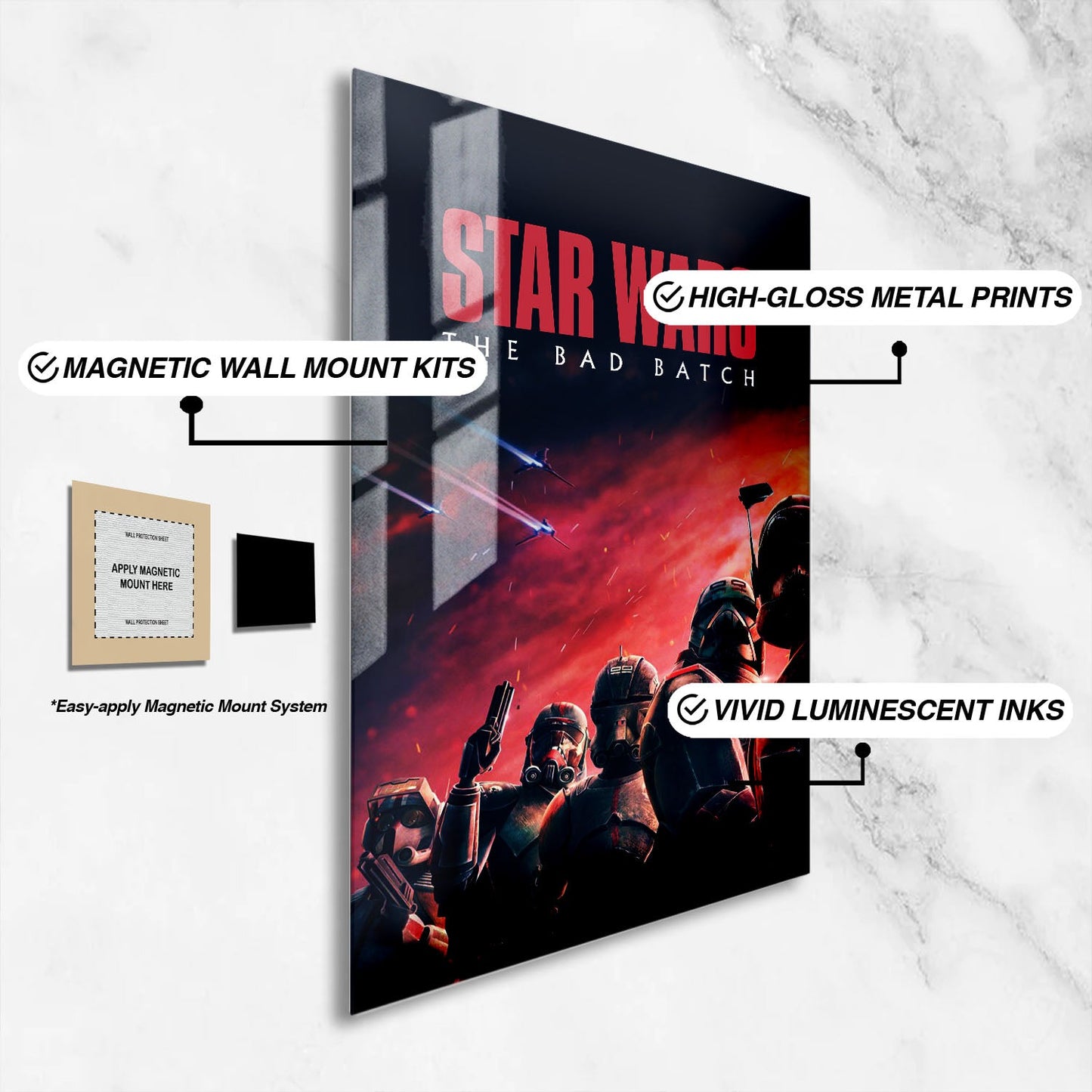 Flex Designs Metal Poster Star Wars The Bad Batch 16 x 24" Home Goods - TV Show 2021 TV Show Metal Poster