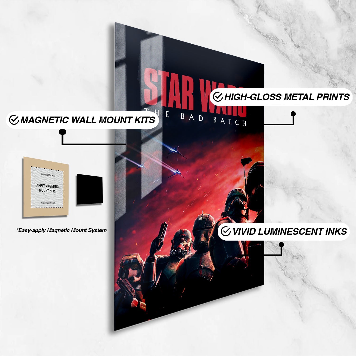 Flex Designs Metal Poster Star Wars The Bad Batch 16 x 24" Home Goods - TV Show 2021 TV Show Metal Poster