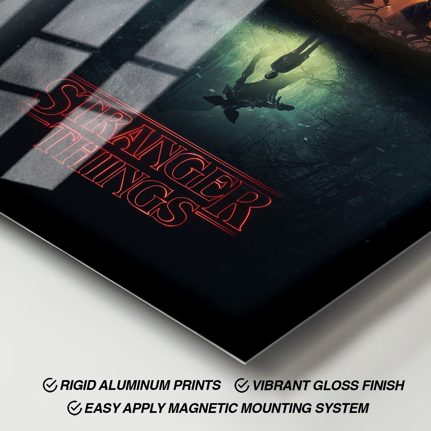 Flex Designs Metal Poster Stranger Things Key Visual 11 x 17" Home Goods - TV Show 2016 TV Show Metal Poster