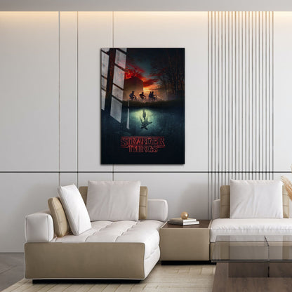 Flex Designs Metal Poster Stranger Things Key Visual 16 x 24" Home Goods - TV Show 2016 TV Show Metal Poster