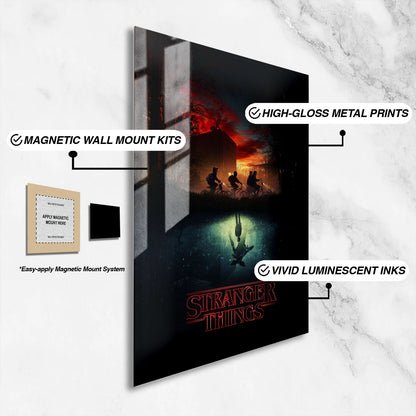 Flex Designs Metal Poster Stranger Things Key Visual 16 x 24" Home Goods - TV Show 2016 TV Show Metal Poster