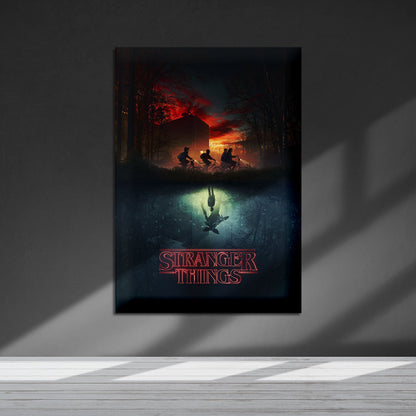 Flex Designs Metal Poster Stranger Things Key Visual 5 x 7" Home Goods - TV Show 2016 TV Show Metal Poster