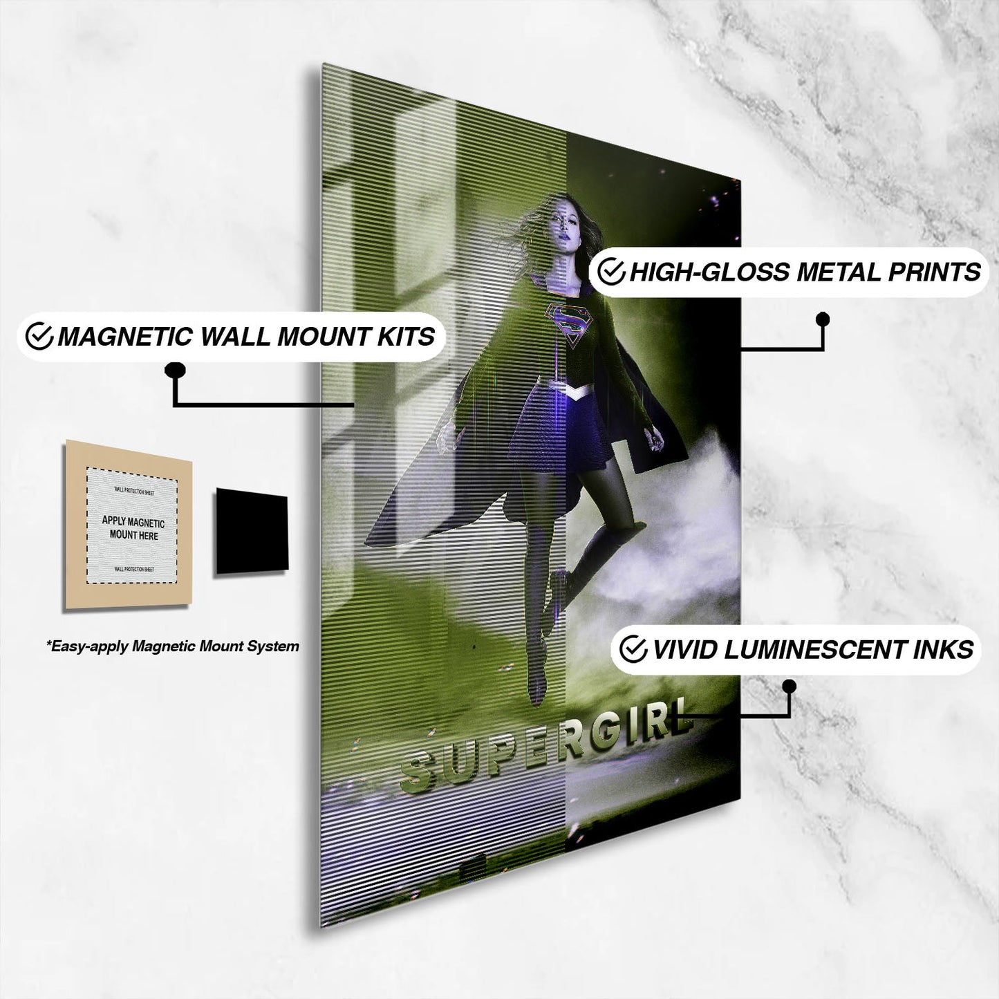 Flex Designs Metal Poster Supergirl 16 x 24" Home Goods - TV Show 2015 TV Show Metal Poster