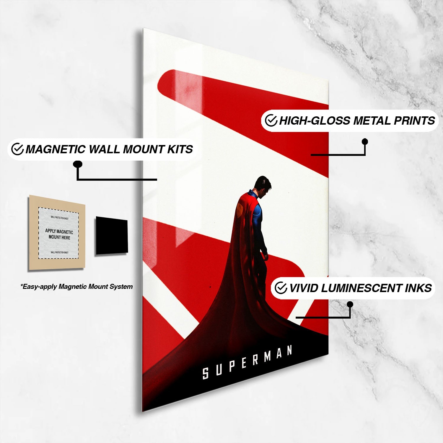 Flex Designs Metal Poster Superman Cape Cartoon 16 x 24" Home Goods - TV Show 2025 TV Show Metal Poster
