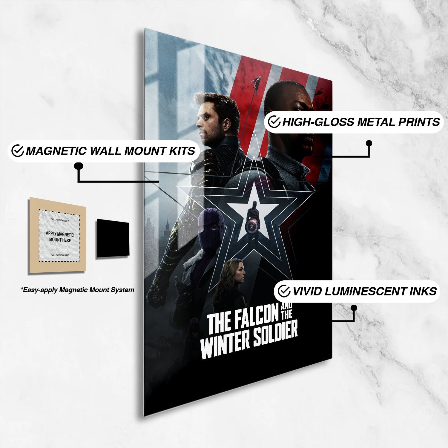 Flex Designs Metal Poster The Falcon and the Winter Soldier Alternate 16 x 24" Home Goods - TV Show 2021 TV Show Metal Poster