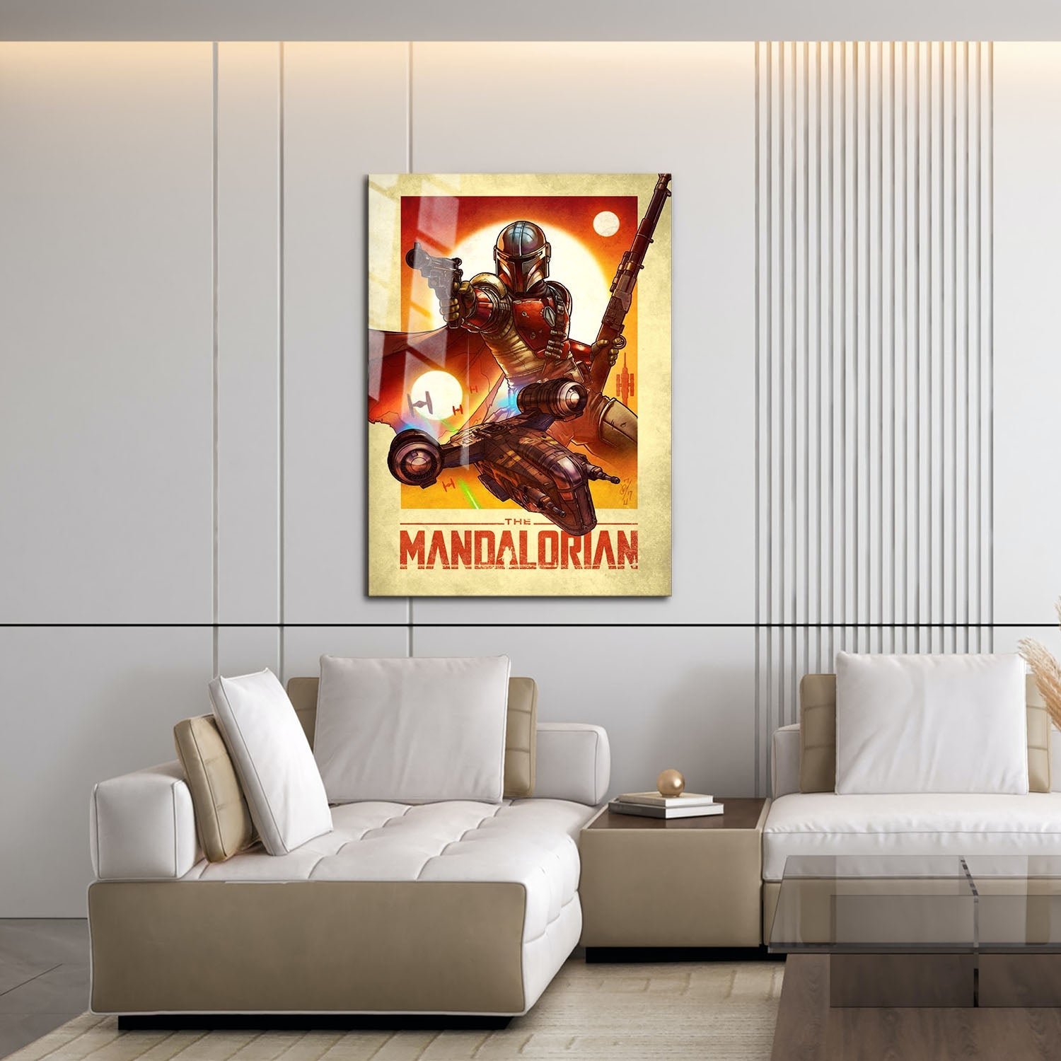 Flex Designs Metal Poster The Mandalorian Cartoon 16 x 24" Home Goods - TV Show 2019 TV Show Metal Poster