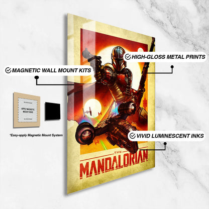 Flex Designs Metal Poster The Mandalorian Cartoon 16 x 24" Home Goods - TV Show 2019 TV Show Metal Poster