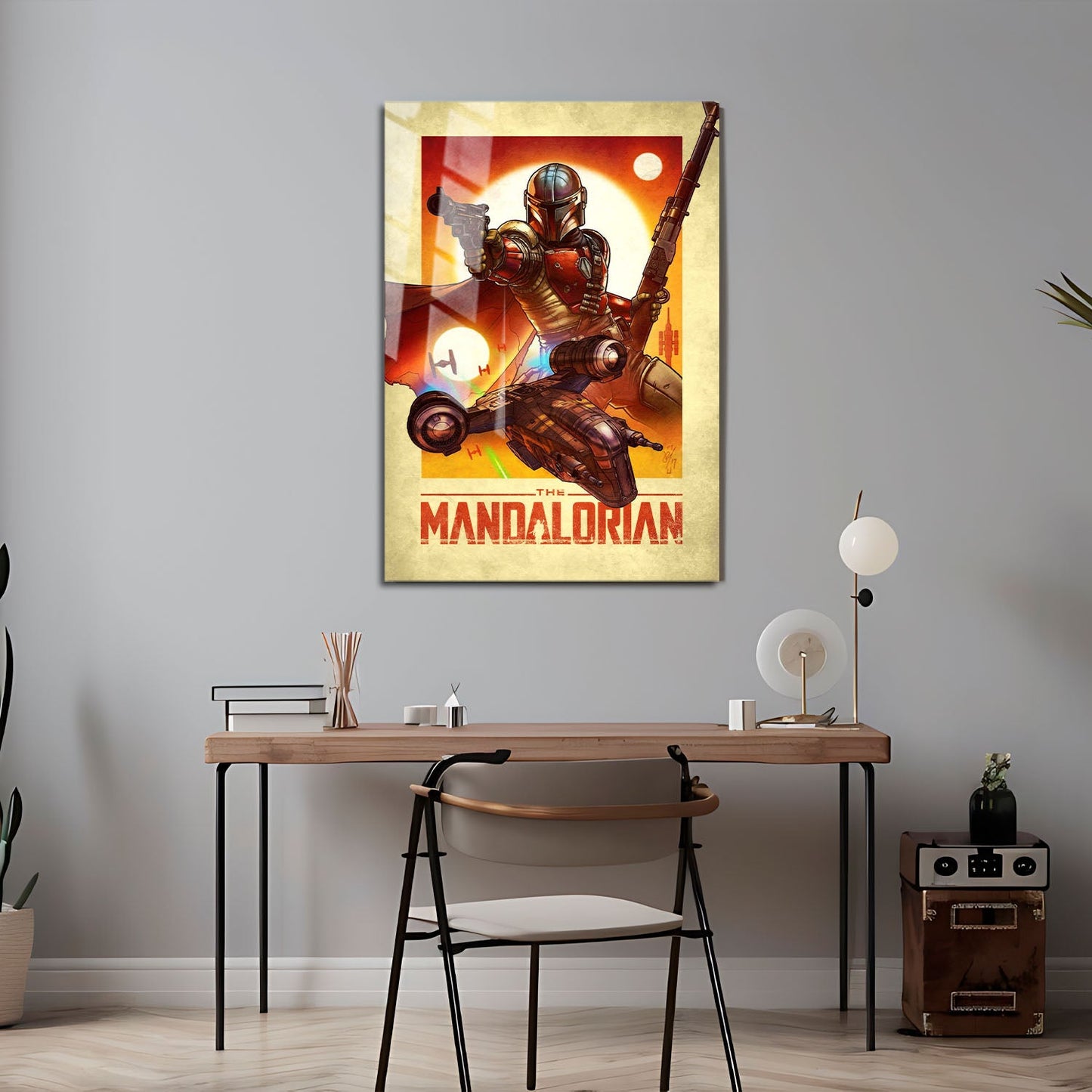 Flex Designs Metal Poster The Mandalorian Cartoon 24 x 36" Home Goods - TV Show 2019 TV Show Metal Poster