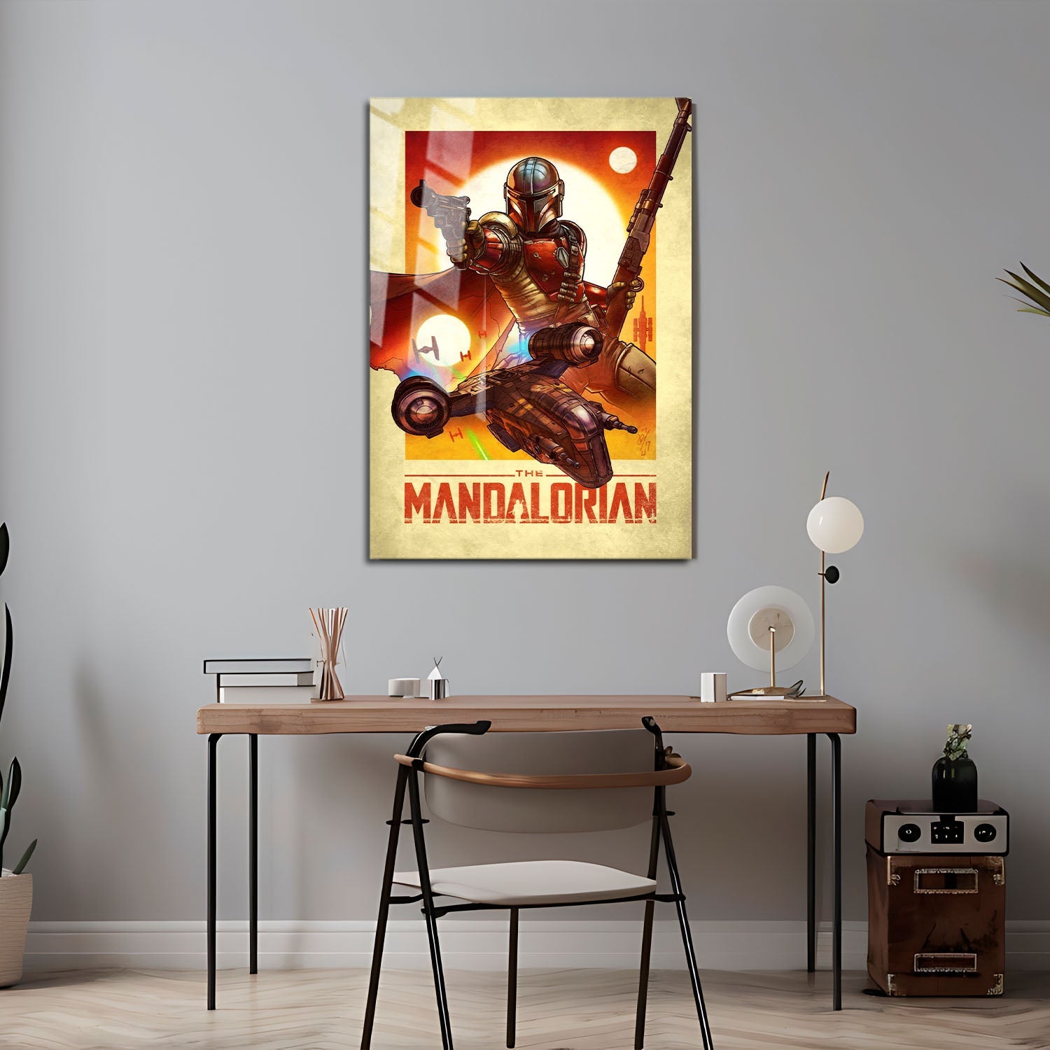 Flex Designs Metal Poster The Mandalorian Cartoon 24 x 36" Home Goods - TV Show 2019 TV Show Metal Poster