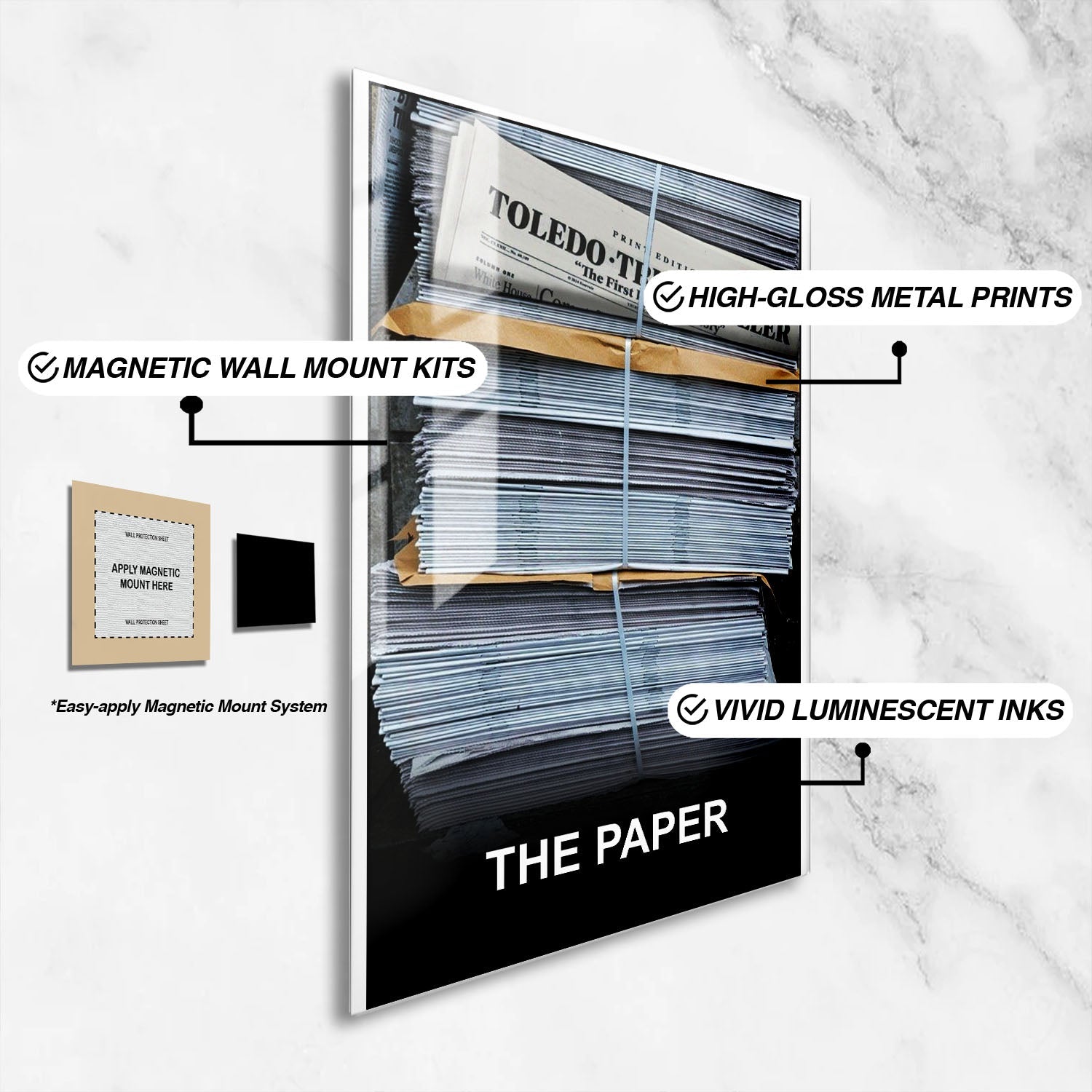 Flex Designs Metal Poster The Paper Key Visual 16 x 24" Home Goods - Movie 2025 Movie Metal Poster
