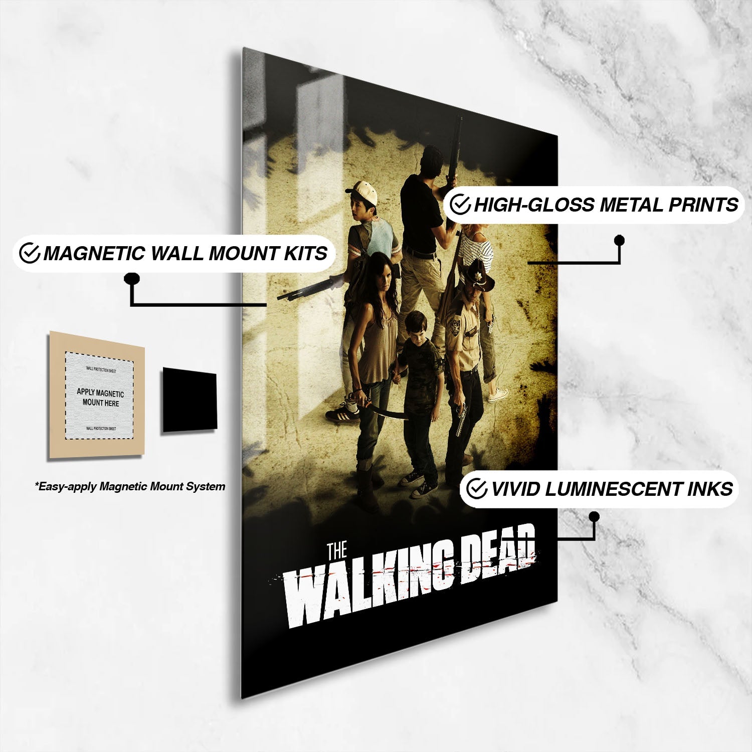 Flex Designs Metal Poster The Walking Dead 16 x 24" Home Goods - TV Show 2010 TV Show Metal Poster