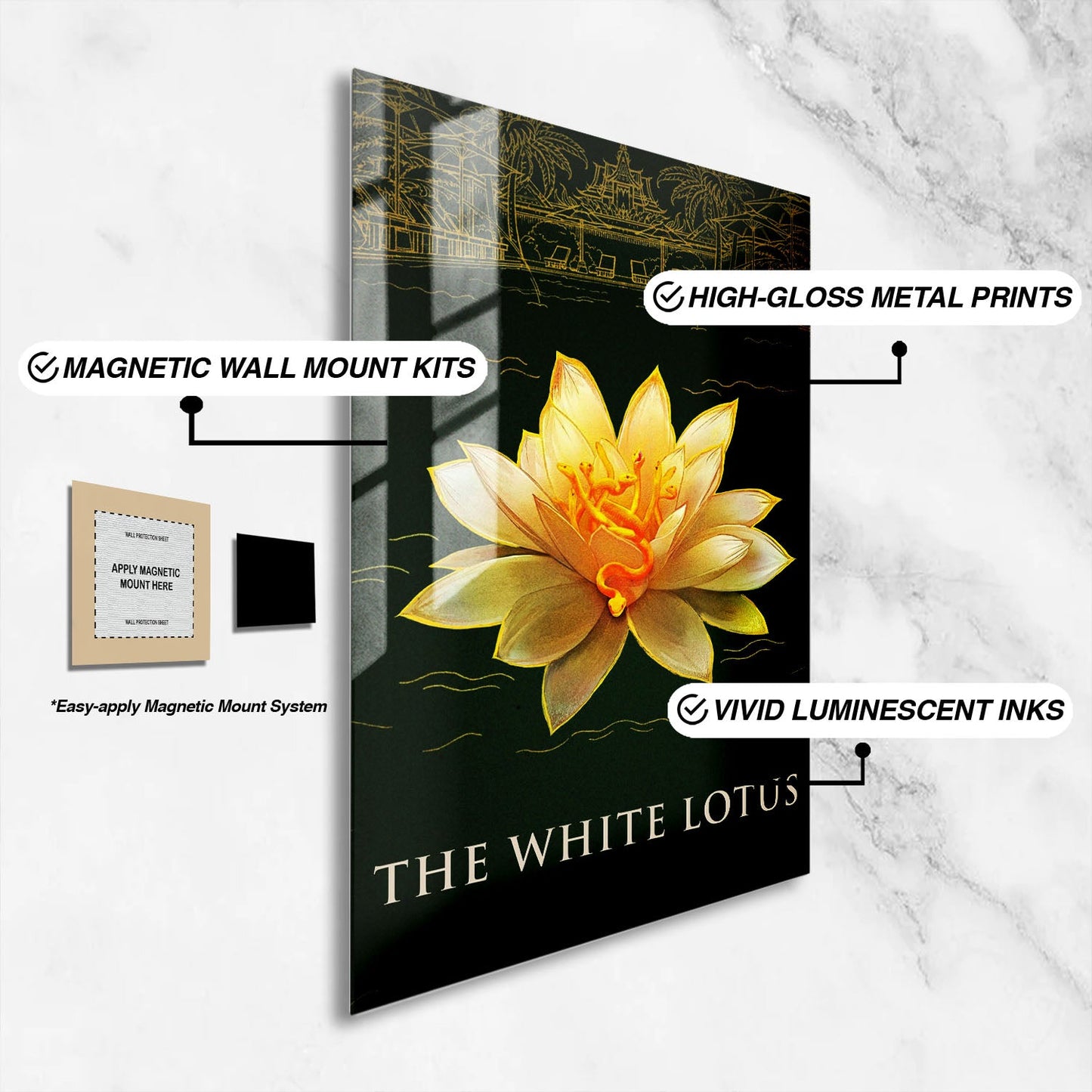 Flex Designs Metal Poster The White Lotus 16 x 24" Home Goods - TV Show 2021 TV Show Metal Poster