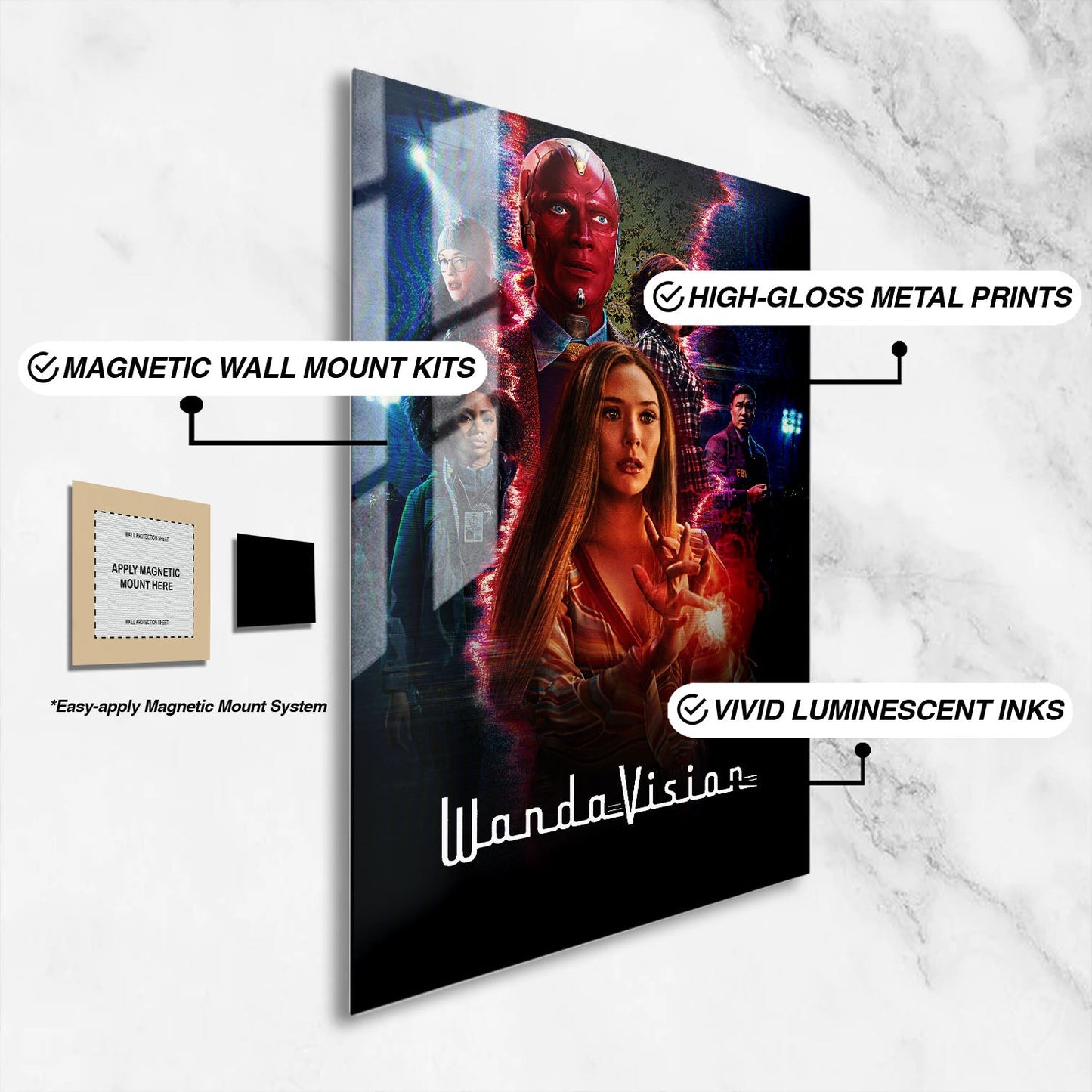 Flex Designs Metal Poster WandaVision Key Visual 16 x 24" Home Goods - TV Show 2021 TV Show Metal Poster