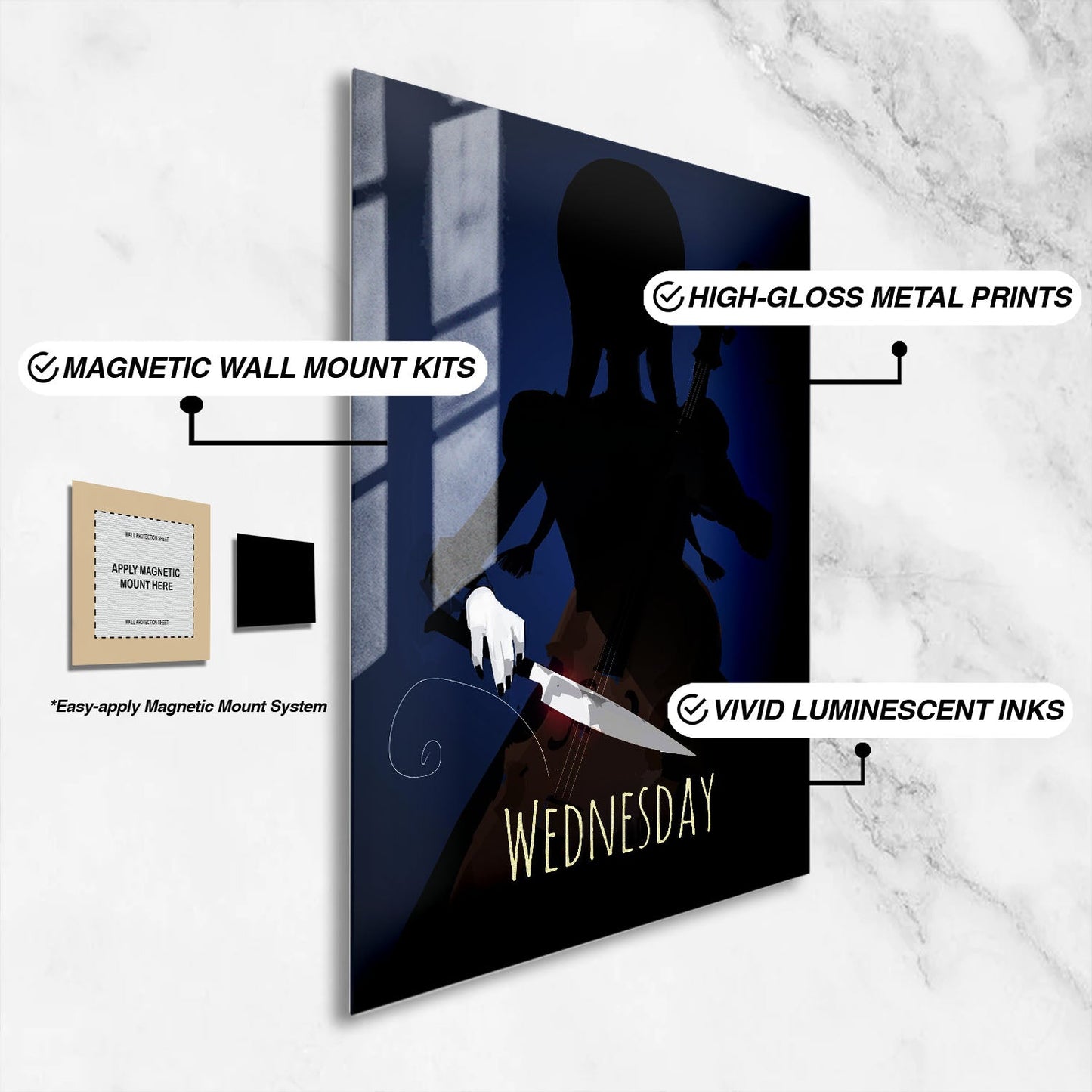 Flex Designs Metal Poster Wednesday Cartoonified 16 x 24" Home Goods - TV Show 2022 TV Show Metal Poster