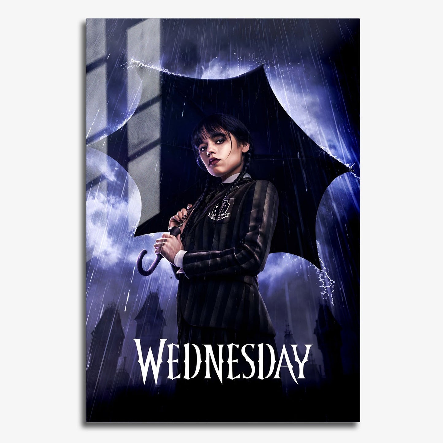 Flex Designs Metal Poster Wednesday Purple Rain 11 x 17" Home Goods - TV Show 2022 TV Show Metal Poster