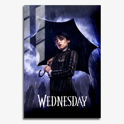 Flex Designs Metal Poster Wednesday Purple Rain 11 x 17" Home Goods - TV Show 2022 TV Show Metal Poster