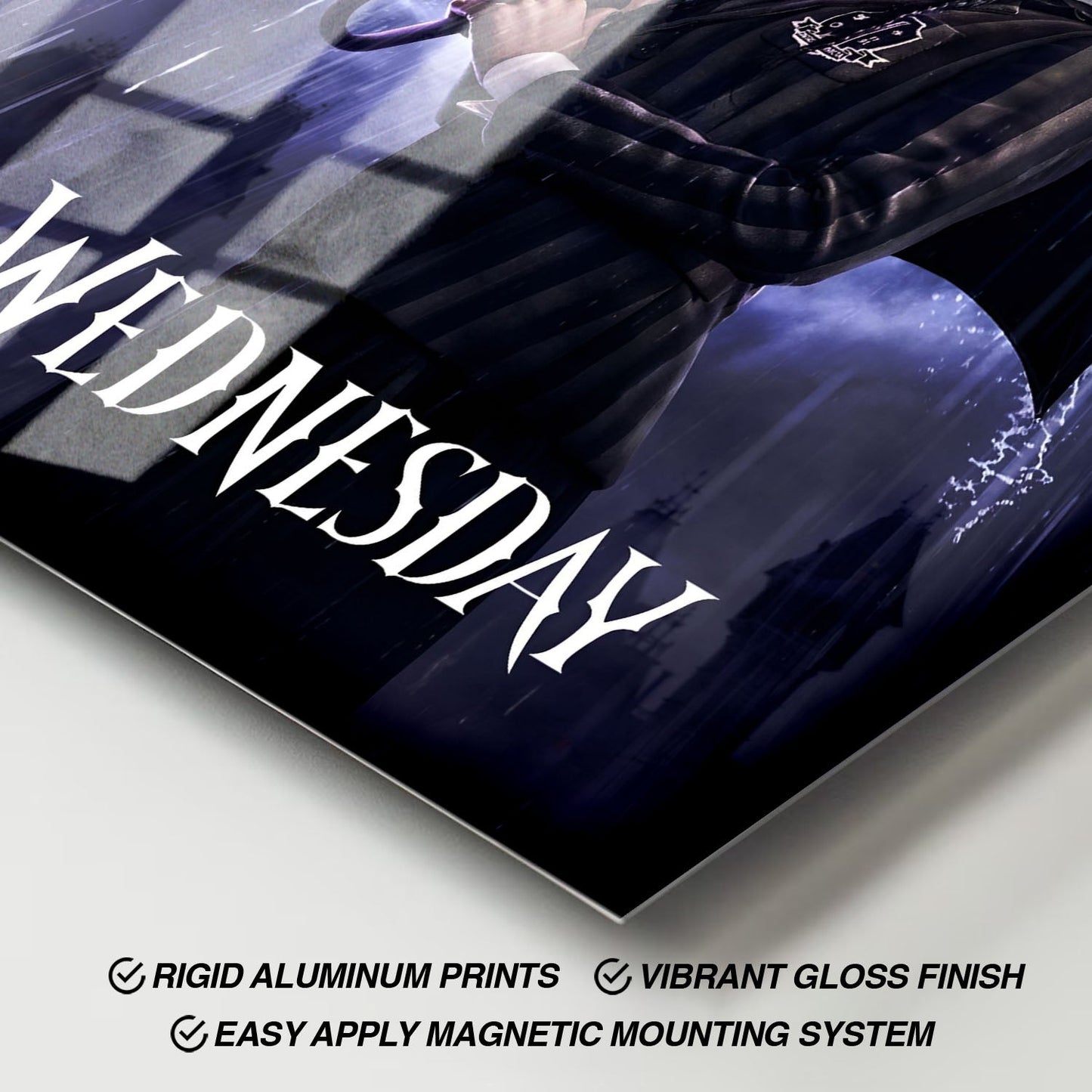 Flex Designs Metal Poster Wednesday Purple Rain 11 x 17" Home Goods - TV Show 2022 TV Show Metal Poster