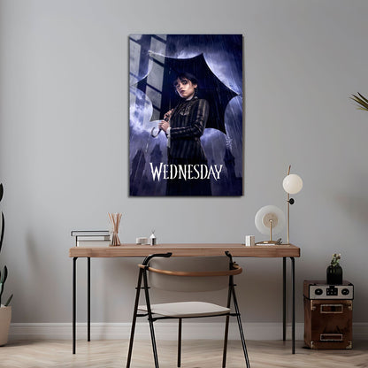 Flex Designs Metal Poster Wednesday Purple Rain 24 x 36" Home Goods - TV Show 2022 TV Show Metal Poster