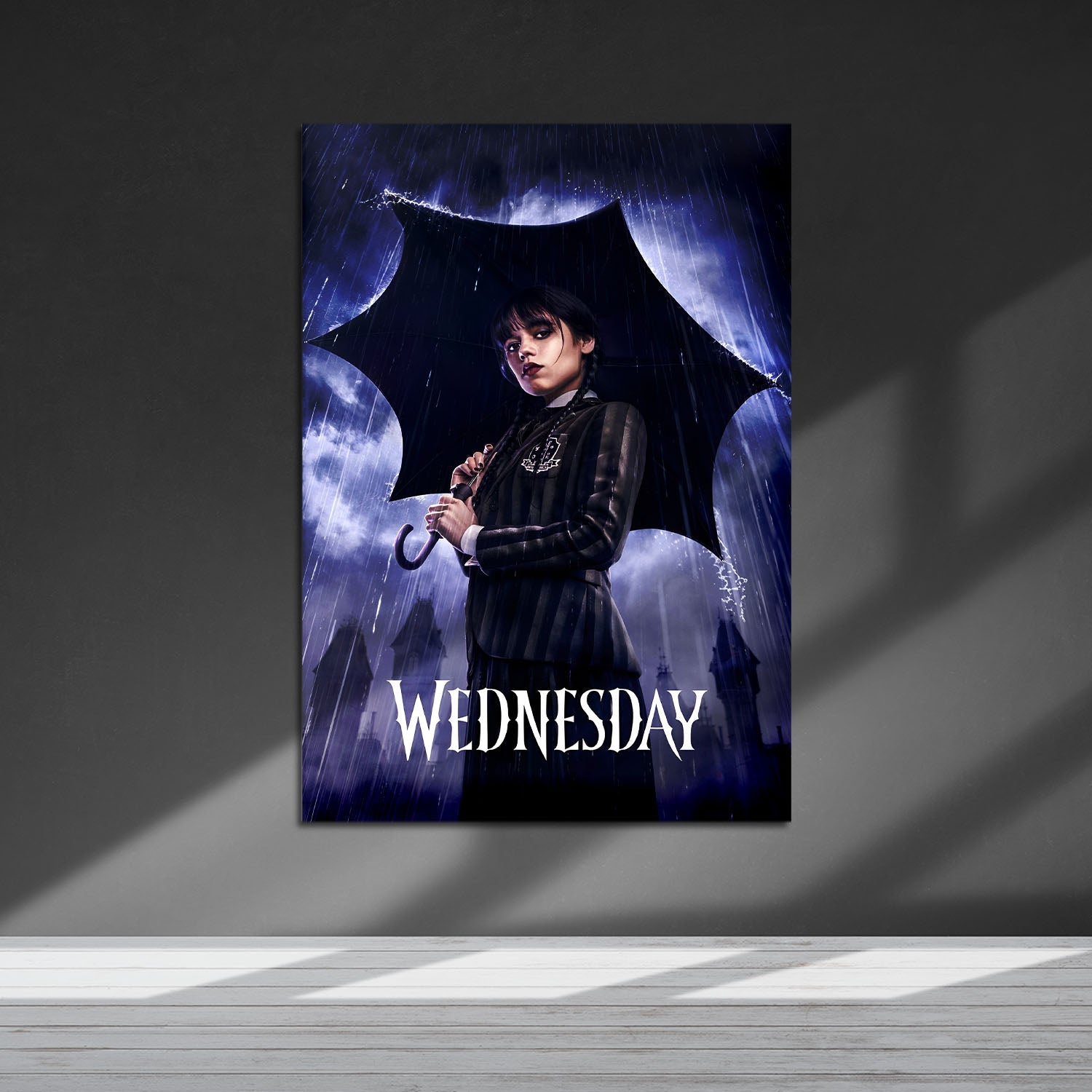 Flex Designs Metal Poster Wednesday Purple Rain 5 x 7" Home Goods - TV Show 2022 TV Show Metal Poster
