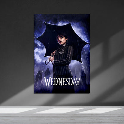 Flex Designs Metal Poster Wednesday Purple Rain 5 x 7" Home Goods - TV Show 2022 TV Show Metal Poster