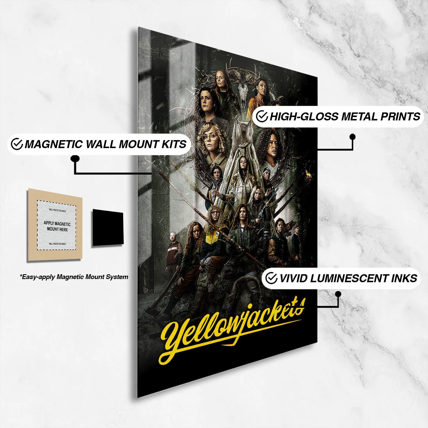 Flex Designs Metal Poster Yellowjackets 16 x 24" Home Goods - TV Show 2021 TV Show Metal Poster