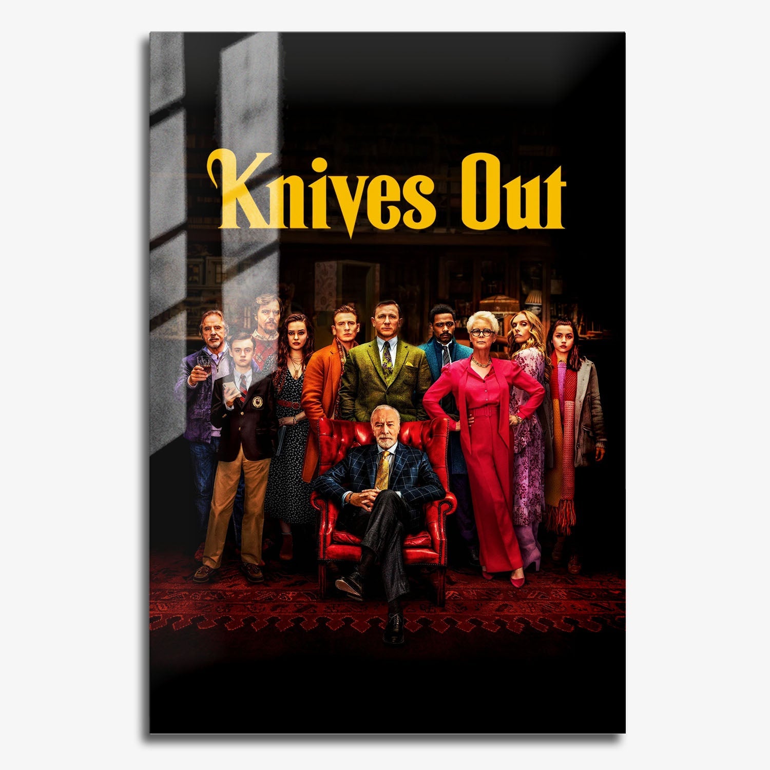 Flex Designs Metal Poster Knives Out Cover 11 x 17" Home Goods - Movie 2019 Movie Metal Poster