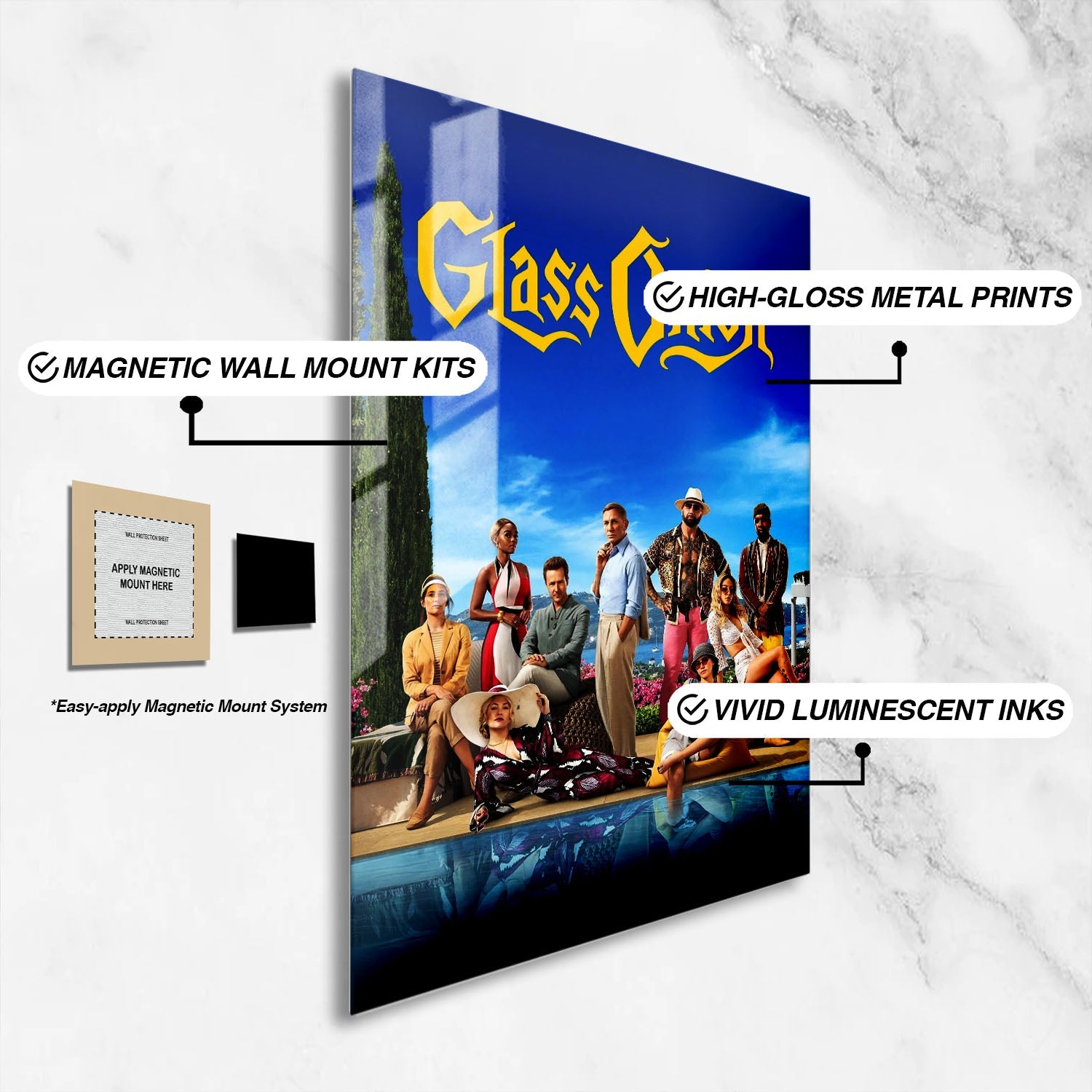 Flex Designs Metal Poster Knives Out - Glass Onion 16 x 24" Home Goods - Movie 2022 Movie Metal Poster