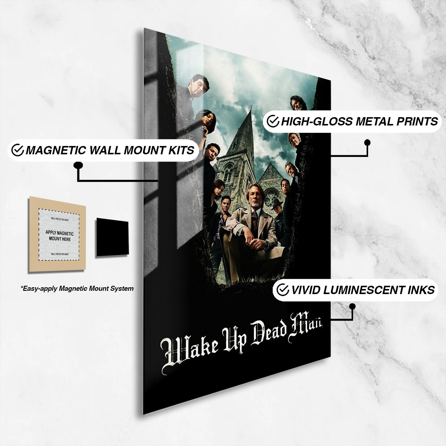 Flex Designs Metal Poster Knives Out - Wake Up Dead Man 16 x 24" Home Goods - Movie 2023 Movie Metal Poster
