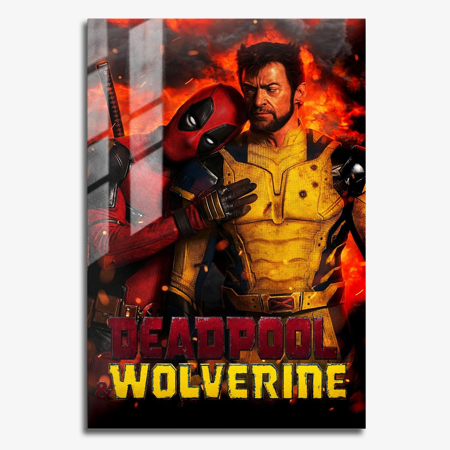 Flex Designs Metal Poster Deadpool Wolverine Explosion 11 x 17" Home Goods - Movie 2023 Movie Metal Poster