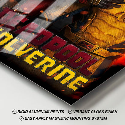 Flex Designs Metal Poster Deadpool Wolverine Explosion 11 x 17" Home Goods - Movie 2023 Movie Metal Poster