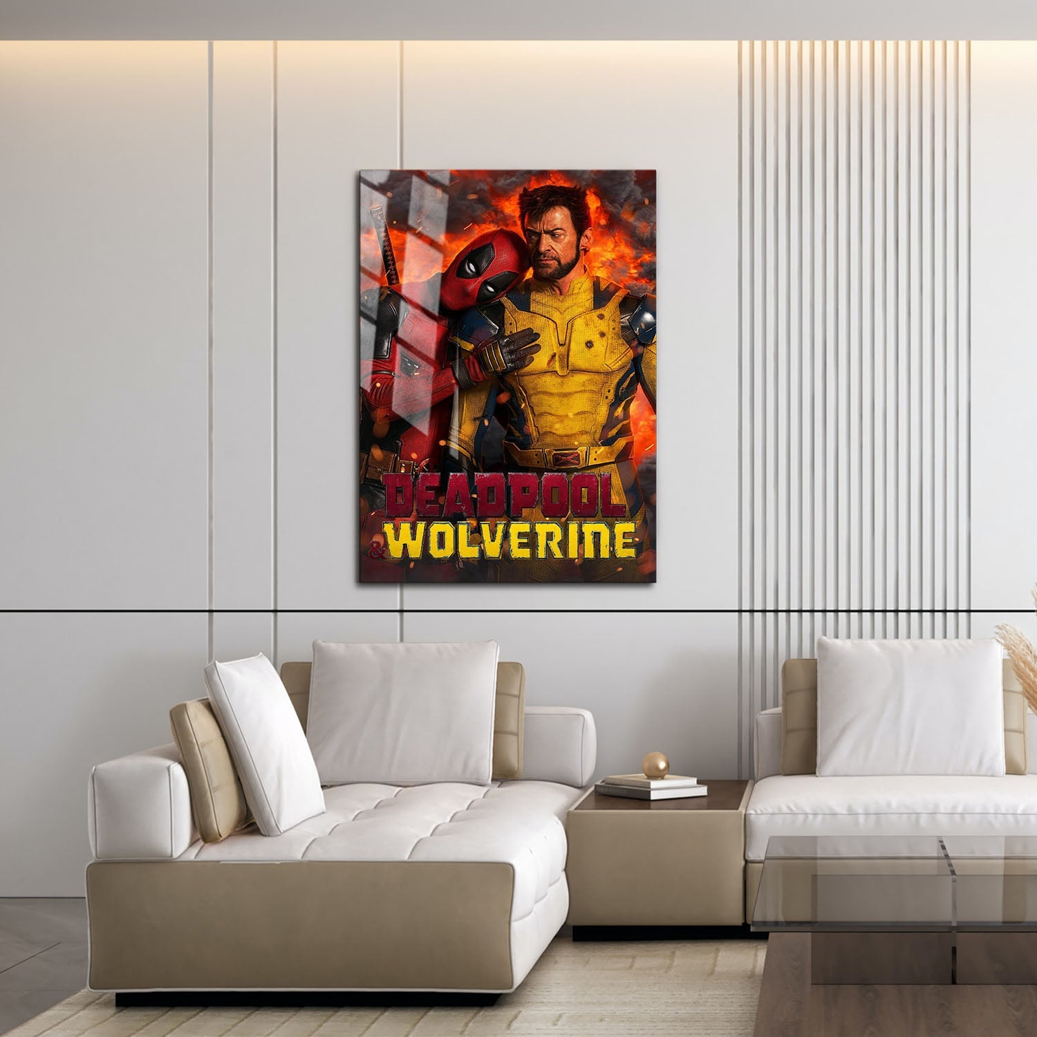 Flex Designs Metal Poster Deadpool Wolverine Explosion 16 x 24" Home Goods - Movie 2023 Movie Metal Poster