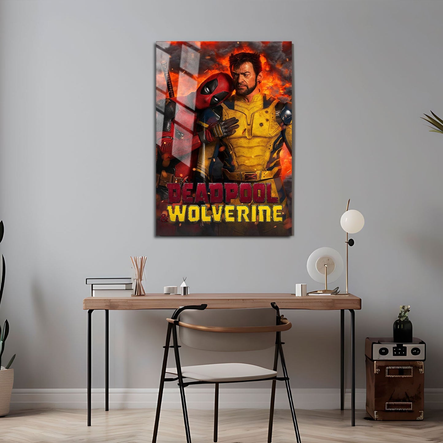 Flex Designs Metal Poster Deadpool Wolverine Explosion 24 x 36" Home Goods - Movie 2023 Movie Metal Poster