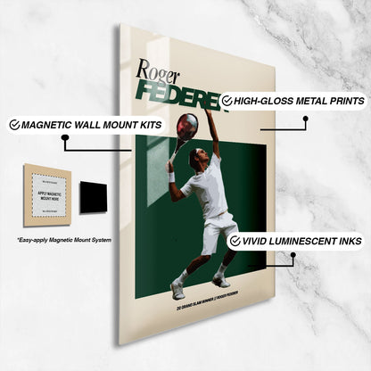 Flex Designs Metal Poster Roger Federer FlexM 16 x 24" Home Goods - Sports  Metal Poster