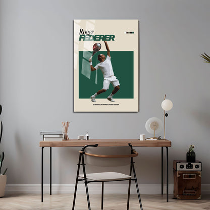 Flex Designs Metal Poster Roger Federer FlexM 5 x 7" Home Goods - Sports  Metal Poster