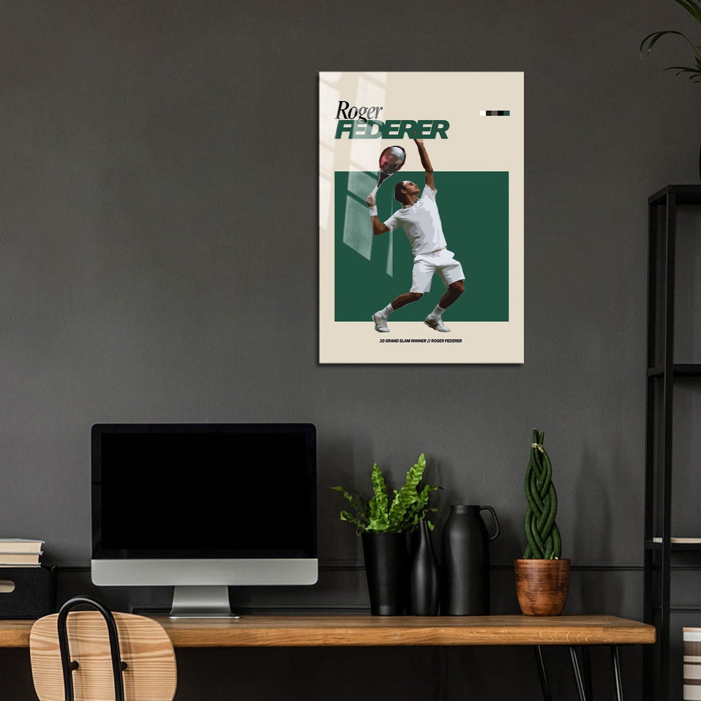 Flex Designs Metal Poster Roger Federer FlexM 24 x 36" Home Goods - Sports  Metal Poster