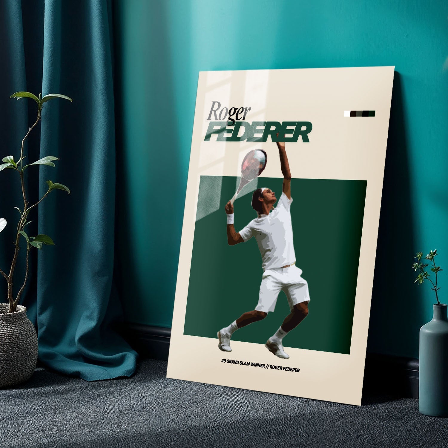Flex Designs Metal Poster Roger Federer FlexM 24 x 36" Home Goods - Sports  Metal Poster