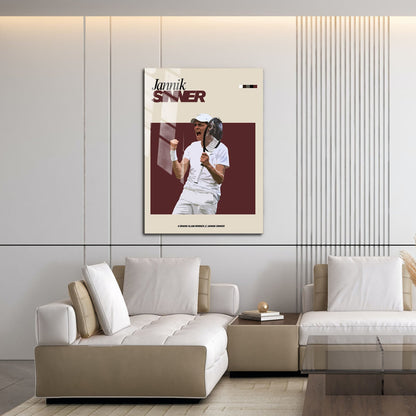Flex Designs Metal Poster Jannik Sinner FlexM 16 x 24" Home Goods - Sports  Metal Poster