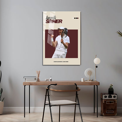 Flex Designs Metal Poster Jannik Sinner FlexM 5 x 7" Home Goods - Sports  Metal Poster
