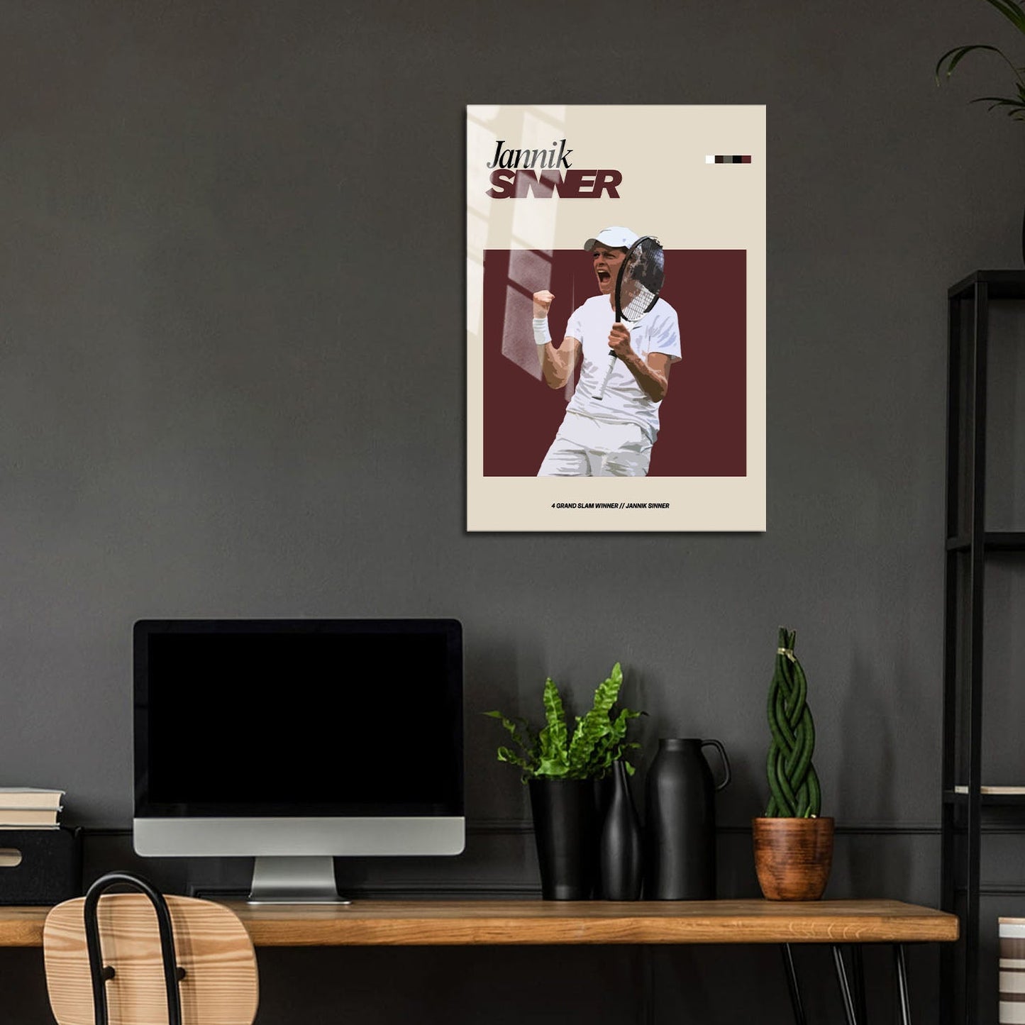 Flex Designs Metal Poster Jannik Sinner FlexM 24 x 36" Home Goods - Sports  Metal Poster