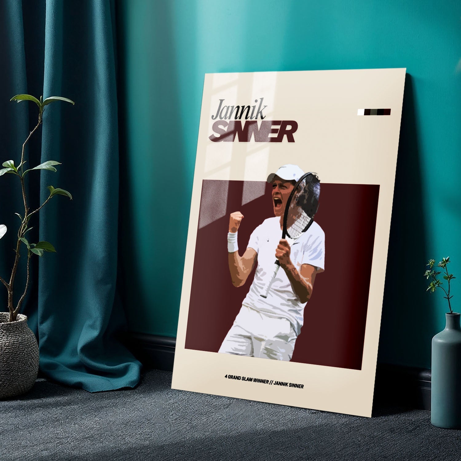 Flex Designs Metal Poster Jannik Sinner FlexM 24 x 36" Home Goods - Sports  Metal Poster
