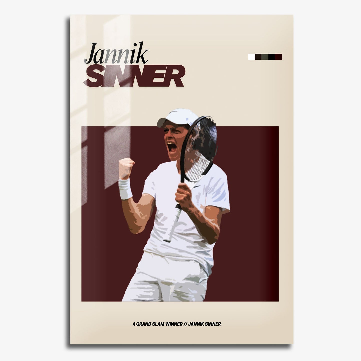 Flex Designs Metal Poster Jannik Sinner FlexM 11 x 17" Home Goods - Sports  Metal Poster
